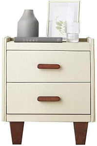 Armadietti Comodino Comodino Piedi in Legno massello Pelle Artificiale 2 cassetti Tavolino da Camera da Letto di Grande capacità (Colore: B, Dimensioni: 40X40X47)