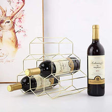 LHQ-HQ Wine Rack, 6 Bottiglie Metallo Wine Rack, controsoffitto Free-Supporto del banco di stoccaggio del Vino, del risparmiatore dello Spazio Protector for Red & Vini Bianchi - Gold