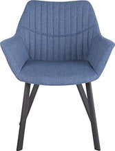 CLP Poltrona Soggiorno Design Lancy in Stoffa I Sedia Pranzo Imbottita con Braccioli E Telaio in Metallo I Sedia Rétr, Colore:Blu