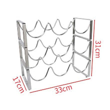MFLASMF Portabottiglie impilabile, portabottiglie da appoggio - Scaffale in Stile Classico per Bar, Cantina per Vini, Cantina, armadietto, dispensa - Metallo (Argento)