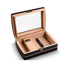ZYING Glass Window Trasparente Cigar Box - igrometro e umidificatore Transparent Glass Window Cigar Box Valigia Cigar Box Portatile