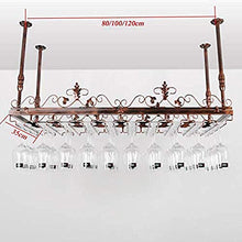 Y DWAYNE Portabottiglie da Vino sospeso a soffitto, mensola in Vetro Champagne Portabottiglie da Vino - Portabottiglie da Appendere, portabottiglie Alto, Decorazione da Cucina bar-80x35cm_Bronzo