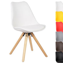 WOLTU BH52ws-1 Sedia Sala da Pranzo Sgabello con Schienale in Plastica e Ecopelle Senza Braccioli Gambe di Legno Bianco