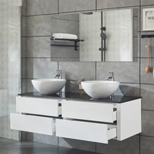 Bagno Italia Mobile Arredo Bagno 150cm sospeso bianco con lavabo d'appoggio e specchio Mobili 1 l
