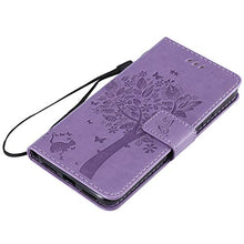 Robinsoni Custodia Compatibile con Xiaomi Play Cover Folio a Fogli Mobili Cover Libro Pelle PU Case Taccuino Cover Portafoglio Custodia Libretto Retro Flip Caso Gatta in Rilievo Cover,Viola chiaro