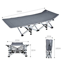 N\C Sedia reclinabile Patio Grigio Lettino da Campeggio Lettino Prendisole Lettino per Ospiti per Persone Pesanti, Lettino Pieghevole Pieghevole per Campeggio, Viaggi e Relax a casa, Supporto 400 kg