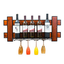 PZW Cremagliera Del Vino Semplice e Creativa Scaffale da Parete in Legno Massello Stile Semplice Decorazione Bar Caffè Scaffale da Parete in Vetro da Vino Scaffale da Vino