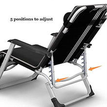 Zero Gravity Lounge Chair Patio Pensione Patio Sedia a Sdraio Pieghevole Pieghevole Pieghevole Regolabile Nero reclinabile con Cuscinetto in Cotone Staccabile