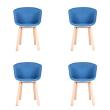 T0t0ro un set di 2/4 accogliente sedia da bagno, poltrona, cucina/soggiorno/balcone sedia con gambe in legno massello di faggio, stile nordico, confortevole cuscino spugna schienale e sedile (4, blu)