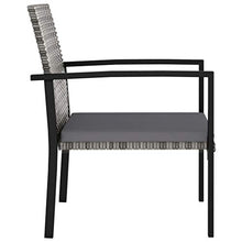 FAMIROSA Sedie da Pranzo per Giardino 4 pz in Polyrattan Grigio-5113