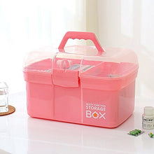 ColiCor - Armadietto medico a doppio strato, organizer portatile per medicine, 31,5 x 21 x 19,5 cm rosa