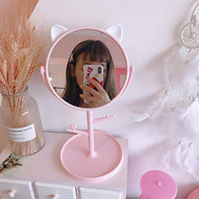 WXL Specchi da Tavolo Beauty Pieghevole Trucco Specchio Signore Makeup Trucco Vanity Mirror Specchio Desktop Specchio Rotante Specchio Gatto Forma Specchio cosmetico Specchio Trucco con LED