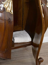 Simone Guarracino Luxury Design Comò e specchio Anderson stile Barocco Inglese arredo bagno bombato noce e foglia oro marmo crema pomelli Crystal Sw