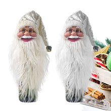 NUOBESTY Copri Bottiglia di Vino di Babbo Natale Copribottiglie di Vino di Natale Copri-Cappello a Cilindro Ornamento di Babbo Natale per Decorazioni Natalizie (Argento E Dorato)