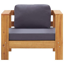 vidaXL Sedia da Giardino con Cuscino Seggiola da Esterni Sedile per Patio Arredo da Giardino Mobile da Esterni Grigio Scuro in Legno di Acacia