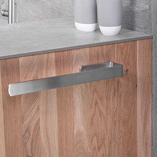 Gedotec Porta asciugamani e porta asciugamani da cucina in acciaio inossidabile spazzolato opaco - PELI | Lunghezza: 340 mm | Supporto alloggiamento ringhiera portasciugamani laterale | 1 pezzo