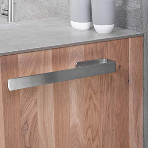Gedotec Porta asciugamani e porta asciugamani da cucina in acciaio inossidabile spazzolato opaco - PELI | Lunghezza: 340 mm | Supporto alloggiamento ringhiera portasciugamani laterale | 1 pezzo