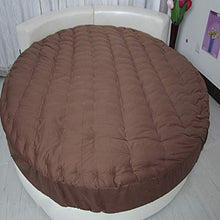 Spesso Colore A Tinta Unita Trapuntato Materasso Topper Doppio Futon Conpertevole Rotolo del Letto per Casa,100% Cotone Rotondo Coprimaterasso Marrone Diametro Rotondo 200 Cm (79 Pollici)
