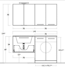 Dafnedesign.com - Mobile lavanderia porta lavatrice e cesti bucato -Misura: L.140 P.63 cm Finitura: Laccato �tranch� bianco
