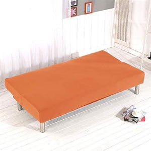 SK Studio Copridivano Clic Clac 3 Posti,Copertura Elasticizzata per Divano Senza Braccioli e Divano Letto Sofa: 205x100 cm Arancione - Arredi Casa