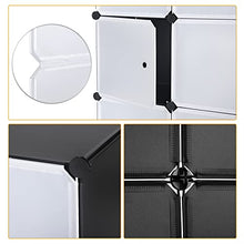 WOLTU DIY Armadirtto a Cubo Grande Guardaroba Modulare Scarpiera per Stanzino e Ripostiglio Bianco+Nero SR0090sw