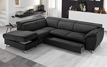Dafnedesign.Com - Divano angolare 3 posti con penisola a Sinistra - Colore: Nero - cm. 271 x 222 x 94h