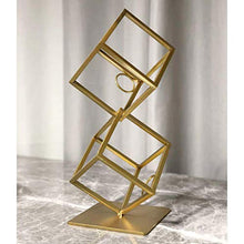 ZLJ Portabottiglie per Vino Creativo Articoli per l'arredamento Portabottiglie per Vino in Ferro battuto Espositore per Bottiglie di Vino Geometrico Moderno da Tavolo Espositore Oro