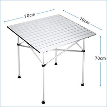 Synlyn - Tavolo pieghevole portatile in alluminio, da campeggio, pieghevole, tavolo da giardino, 70 x 70 cm, tavolo da picnic per esterni ultra leggero per campeggio all'aperto pic-nic pesca