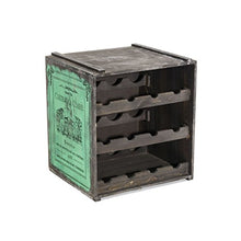 Pureday Vino Rack Vino Scatola Claire impilabile Legno Shabby Chic Circa B36 x T32 x H39 cm - Verde