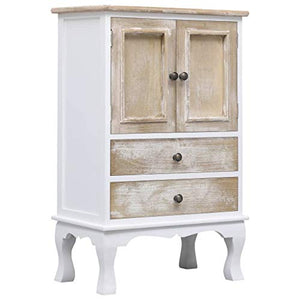 FAMIROSA Credenza con Cassetti Bianca 50x30x80 cm in Legno