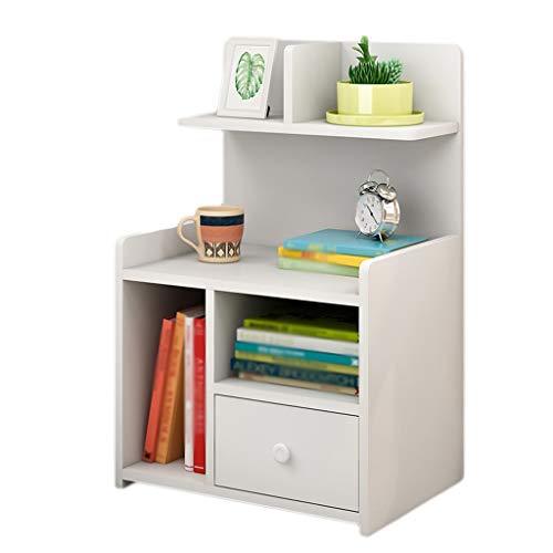 Comodino Camera da Letto Bagno Locker Colore Singolo Pompa Piccolo Studio Soggiorno Corridoio Addensare di Legno Solido della Famiglia 40X24X60cm FANJIANI (Color : White)