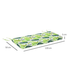 Outsunny Set di 2 Cuscini per Dondolo e Panchine in Poliestere per Arredamento da Esterno e Casa, 120x50x5cm Verde