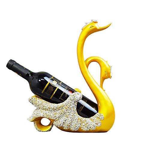 ZGPTX Portabottiglie in Stile Europeo Set Pezzo Creativo Semplice Soggiorno Armadio TV Armadietto per Vino Artigianato Decorativo Piccolo Set Portabottiglie per Vino Swan