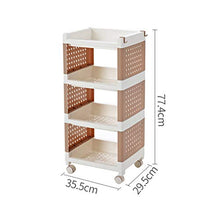 &ripiano di stoccaggio Scaffalature Home Soggiorno Cucina Dormitorio Camera da letto Comodino Carrello Ripiano multistrato da terra Scaffale di finitura (Size : 35.5 * 29.5 * 77.4CM)
