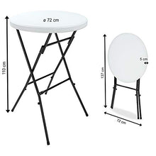 Casaria Tavolino Alto Giardino Pieghevole Rotondo Ø 72cm da Ricevimento Tavolo da Bar Bistro Esterni