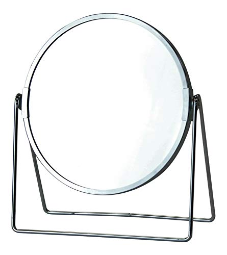 Specchio doppio lato - ingrandito x 3 metallo rotondo cromato specchio trucco su supporto