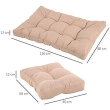 giordano shop Set 3 Cuscini Seduta e 2 Schienali per Pallet in Poliestere Imbottito Beige