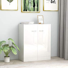 Festnight Credenza Bianco Lucido Comò e Mobili con 2 Ante in Stile Moderno 60x30x75 cm in Truciolato