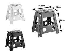 Sgabello pieghevole resistente da 38,1 cm di altezza, multiuso, in plastica, antiscivolo, pieghevole e facile da riporre, ideale per casa, cucina, bagno, giardino, per bambini o adulti (nero)