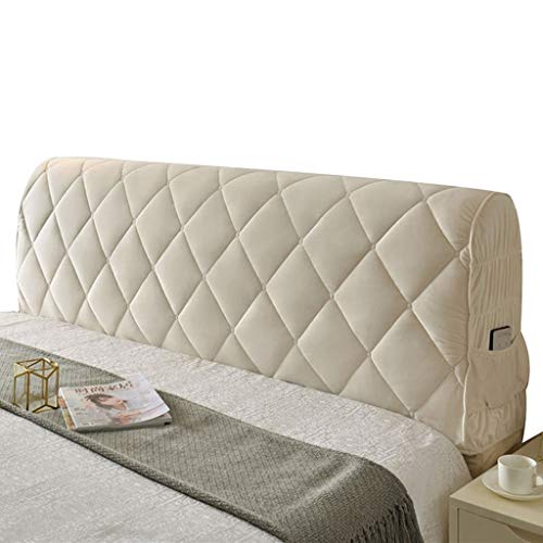 uyeoco Copertura Testata Letto Copri Testata Letto Matrimoniale/Singolo Imbottito Versione AggiornataIn Fodera Elastica Protezione Decorazione Antipolvere Cover (Color : Beige, Size : 180cm(71inch))
