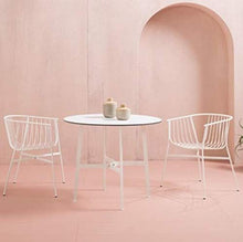 Zfggd Sedia Hotel Ferro da Pranzo Soggiorno Casa Poltrona Filo spinato Schienale Creativo Semplice Sedia da Bar Vuota (Color : White)