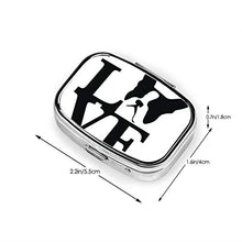 Scatola per pillole quadrata per medicine, Boston Terrier Love Fashion Organizer per pillole da viaggio per integratori di vitamine