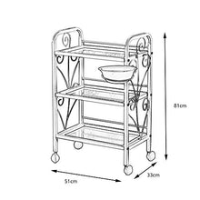 YIN YIN Carrello per Ripiani Carrello portaoggetti, Supporto da Pavimento in Ferro battuto Facile da Pulire Moda Semplice Multistrato Salone Parrucchiere mensola Bagno, 2 Colori 51X33X81CM Carrello a
