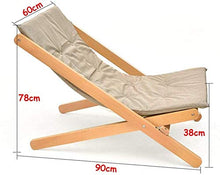 Sedia pieghevole in legno da giardino con cuscino in spugna ad alto rimbalzo e cuscino prendisole, sedia a sdraio per patio (colore: marrone) kaki
