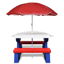 vidaXL Giardino Tavolo da Picnic panchina Esterno con Parasole per Bambini