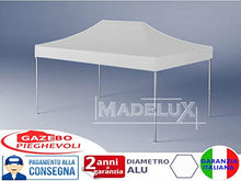 Gazebo Pieghevole 4,5x3m Alluminio piantone Esagonale Telo Rivestito PVC con Laterali