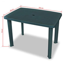 UnfadeMemory Tavolo da Giardino Resistente agli Agenti Atmosferici Verde 101x68x72 cm in Plastica
