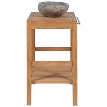 Mobile da bagno in legno di teak con finitura e corrimano per appendere asciugamani e vestiti, 74 x 45 x 75 cm