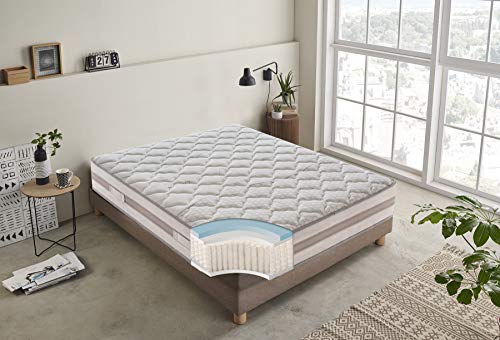 Materassiedoghe - Materasso in Memory Foam - Sistema di Alleviamento dei Punti di Pressione - A zone differenziate - Ortopedico - Medio Rigido - Presidio Medico (120x190)