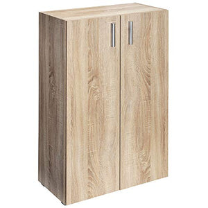 CASARIA Cassettiera Vela 2 Ante con Ripiani 115,5x60x30cm Credenze Comò Armadietto Ufficio Mobiletto